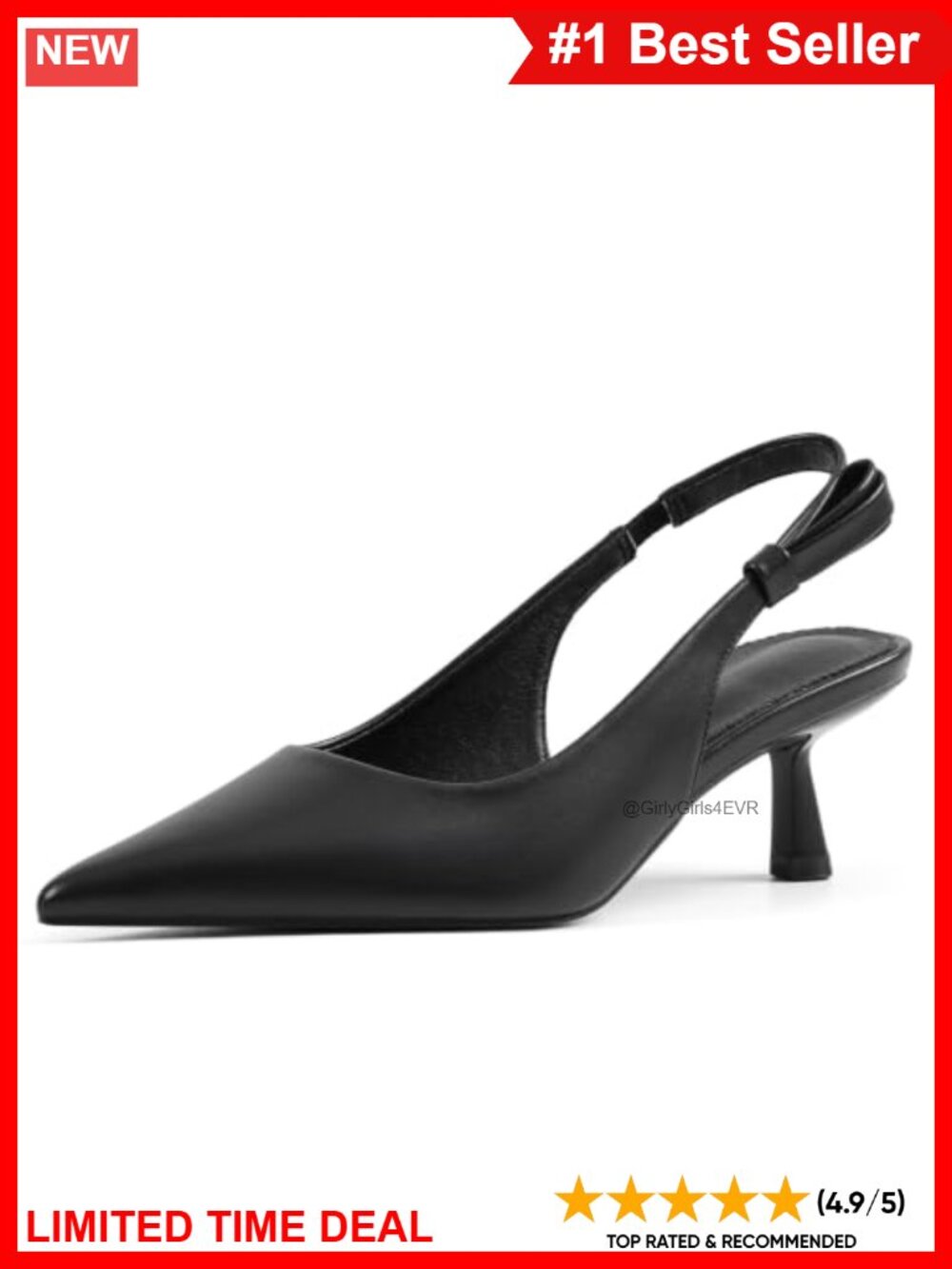 Kitten Heels Slingback Closed Pointed Toe Low Heel Dress Pumps